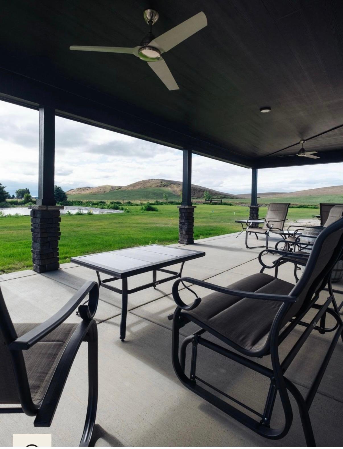 Rocking chairs on the covered patio