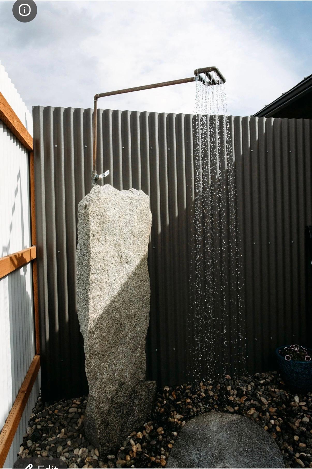 The outdoor stone shower